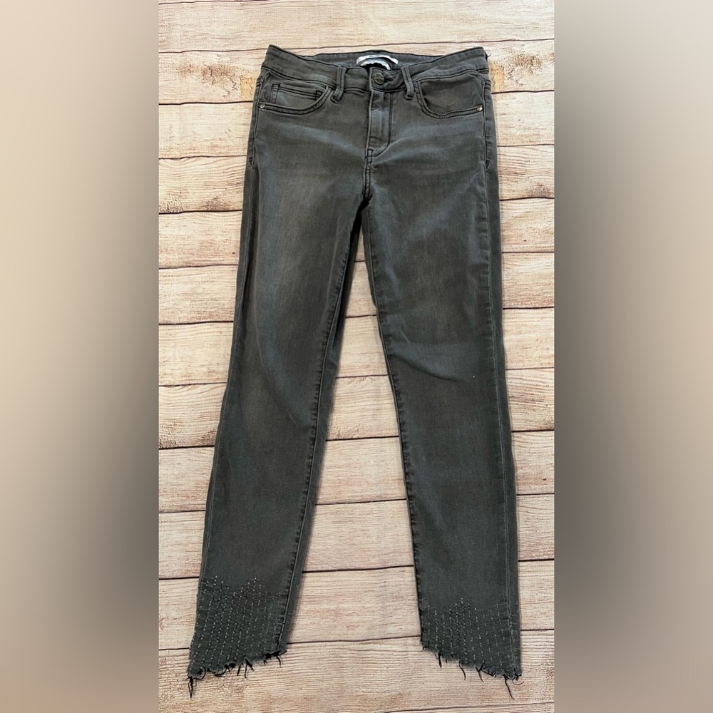 Sam Edelman The Kitten Mid Rise Skinny Ankle Jeans Gray Denim Womens Size 27